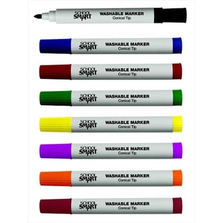 School Smart School Smart 085116 Non-Toxic Quick Dry Washable Marker; Pack - 8 85116